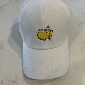 Masters White Cap with Yellow & Green Logo NWT Performance Tech Adjustable Fit